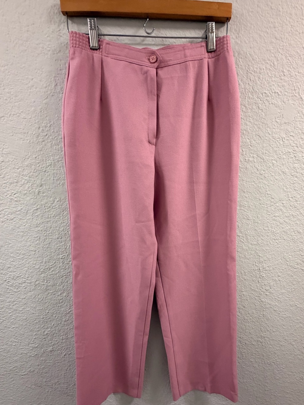 Pink High-Waist Straight Leg Trousers
